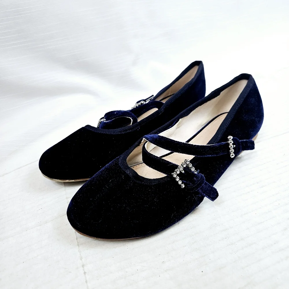Zara Girls Velvet Ballet Flat size 38